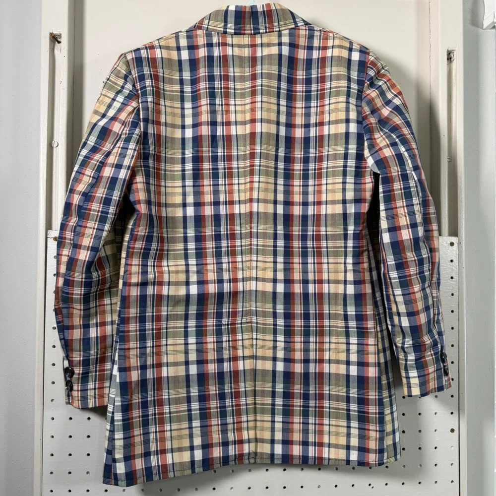 Vintage Quarterback Coached by Esskay Kids Plaid Blazer Multi-Color Sport Coat